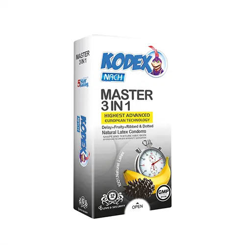 کاندوم تاخیری تحریک‌کننده چندکاره کدکس Master 3in1